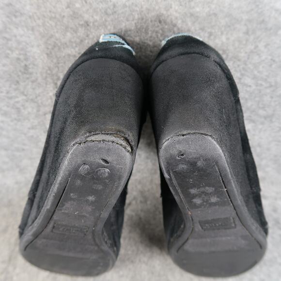 Toms Shoes Womens 6 Desert Booties Wedge Ankle Boot Fashion Casual Suede Black - Picture 15 of 15